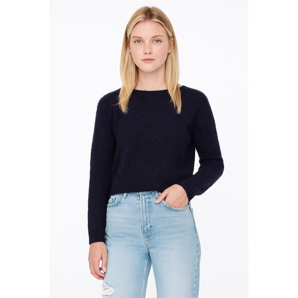 Theory Women’s Sweater S Cropped Blue Multicolor Mavis Fleck Wool Mohair Angora - Picture 1 of 14